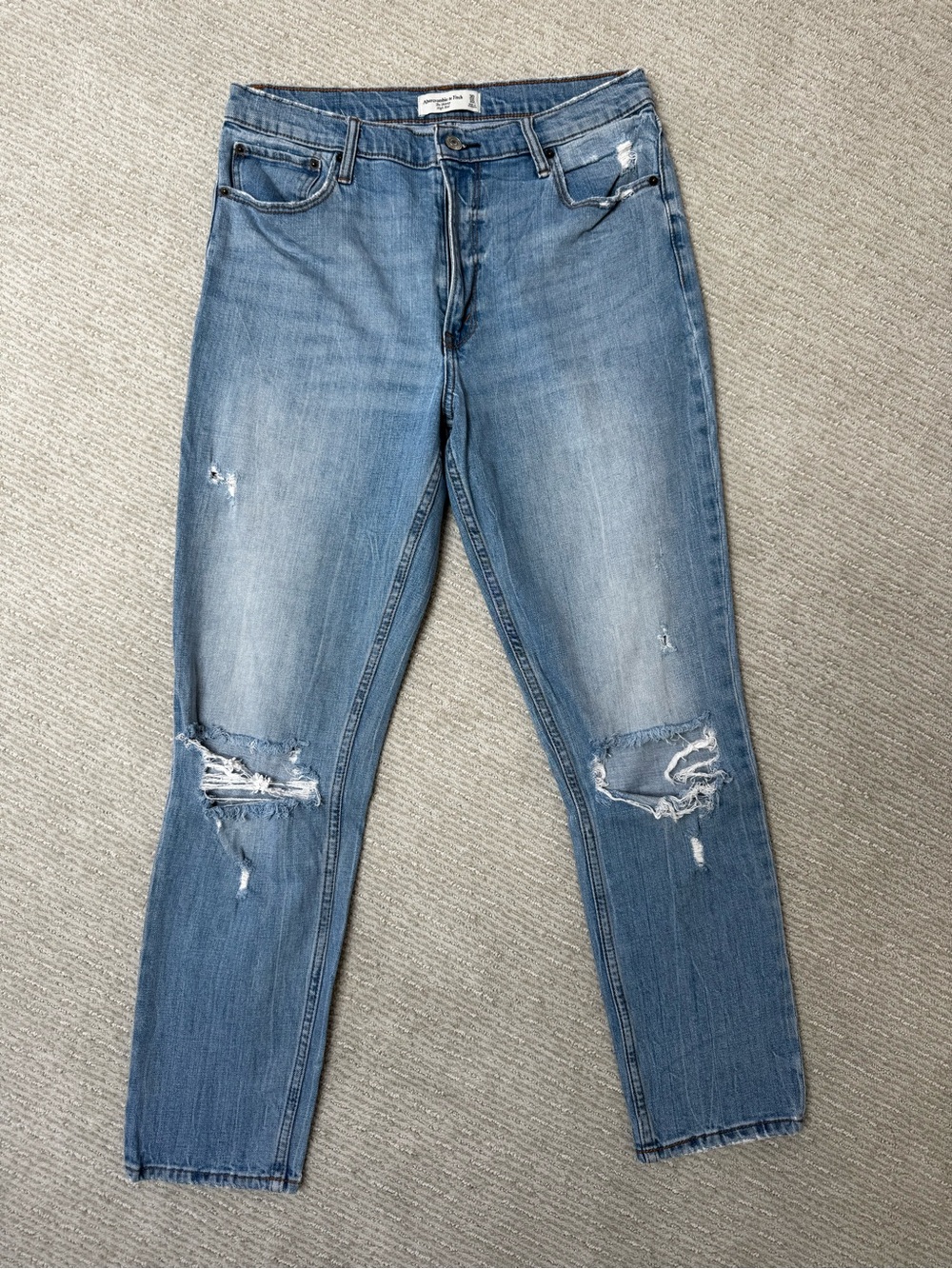 Abercrombie Skinny High Rise Distressed Blue Women's Jeans